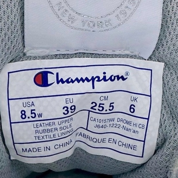 Champion High-Top Women’s Sneakers in White and Black and Grey Size 8.5 - Picture 7 of 8